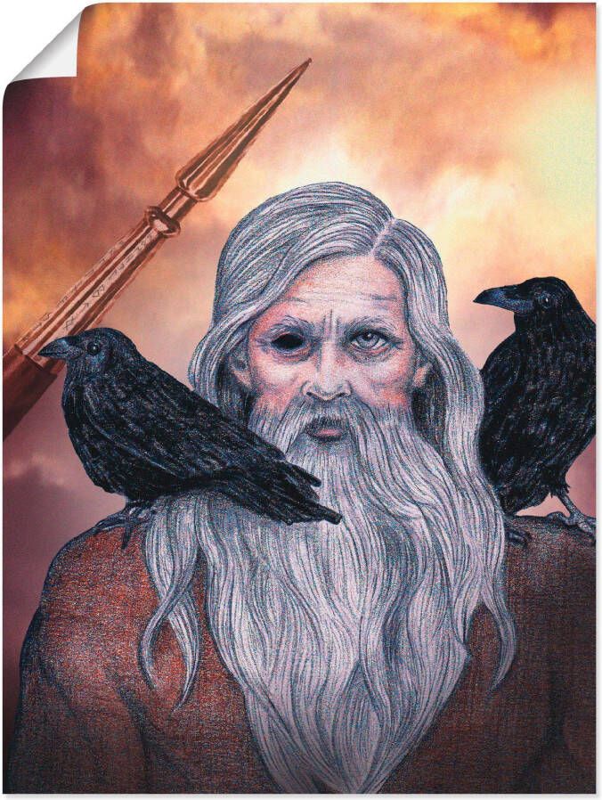 Artland Poster Odin als artprint op linnen muursticker of poster in verschillende maten