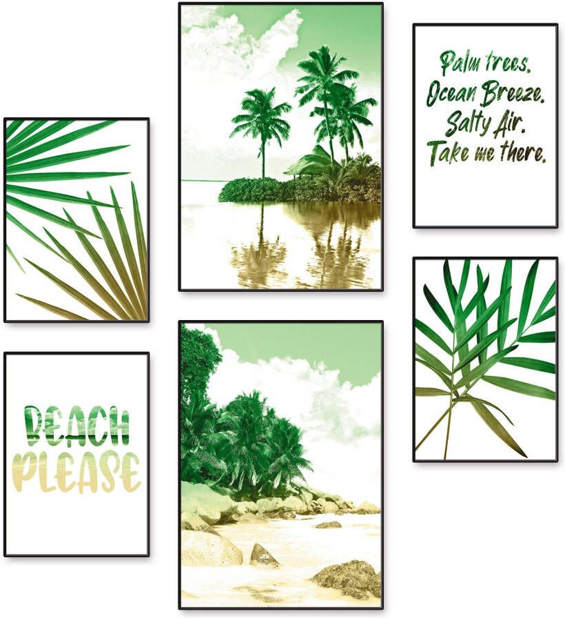 Artland Poster Palmen strand & zee Poster artprint wandposter (6 stuks) - Foto 4