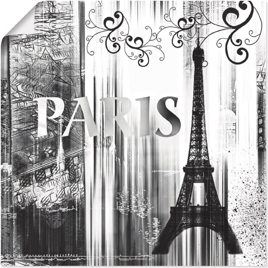 Artland Poster Parijs Wereldstad abstracte collage 04 als artprint op linnen muursticker of poster in verschillende maten - Foto 1