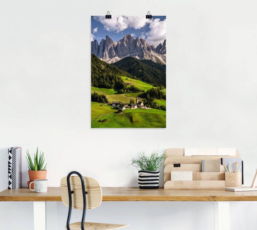 Artland Poster Zomer in Zuid-Tirol in de Dolomieten als artprint van aluminium artprint op linnen muursticker of poster in verschillende maten - Foto 4