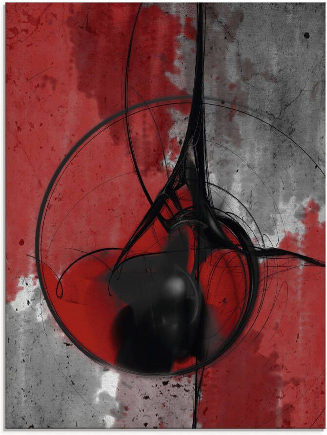 Artland Print op glas Abstract in rood en zwart - Foto 4