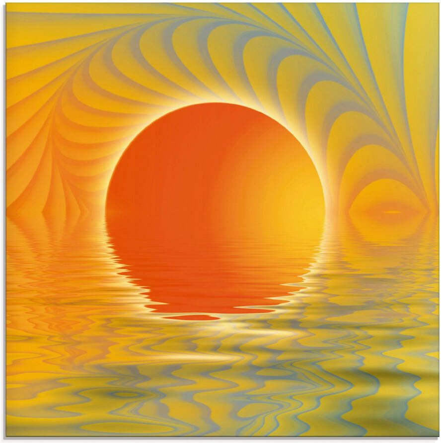 Artland Print op glas Abstracte zonsondergang