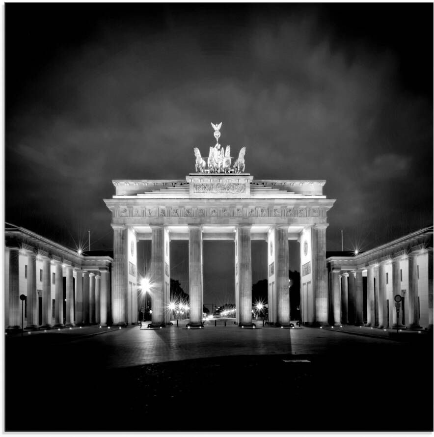 Artland Print op glas Berlijn Brandenburger Tor I - Foto 1