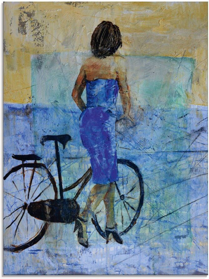 Artland Print op glas Een meisje met een fiets - Foto 4