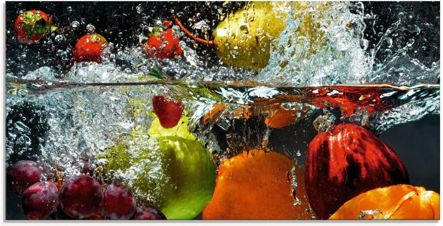 Artland Print op glas Fruit in opspattend water