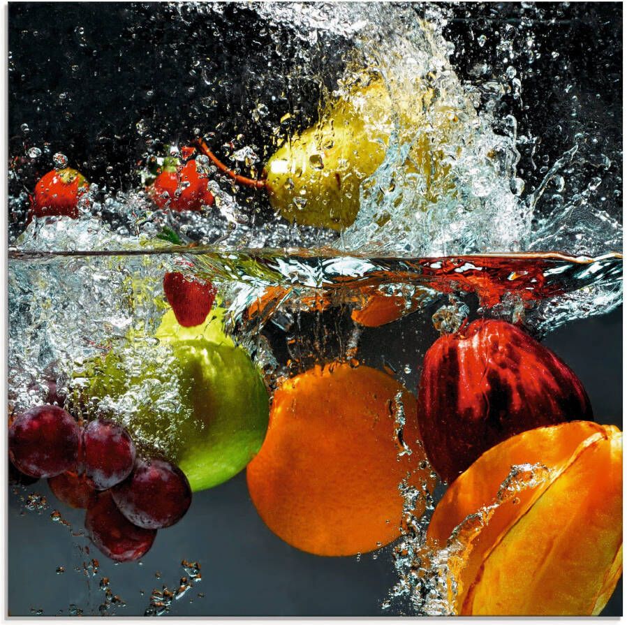 Artland Print op glas Fruit in opspattend water - Foto 5
