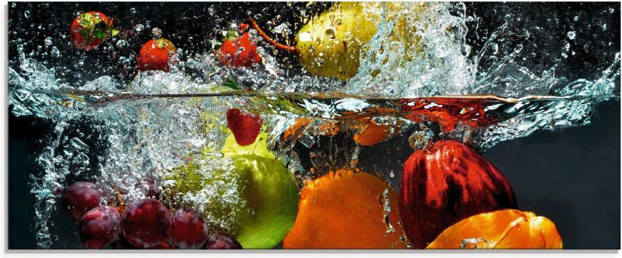 Artland Print op glas Fruit in opspattend water