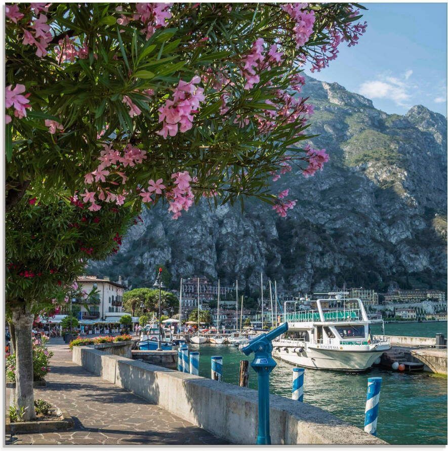 Artland Print op glas Gardameer haven Limone sul Garda II
