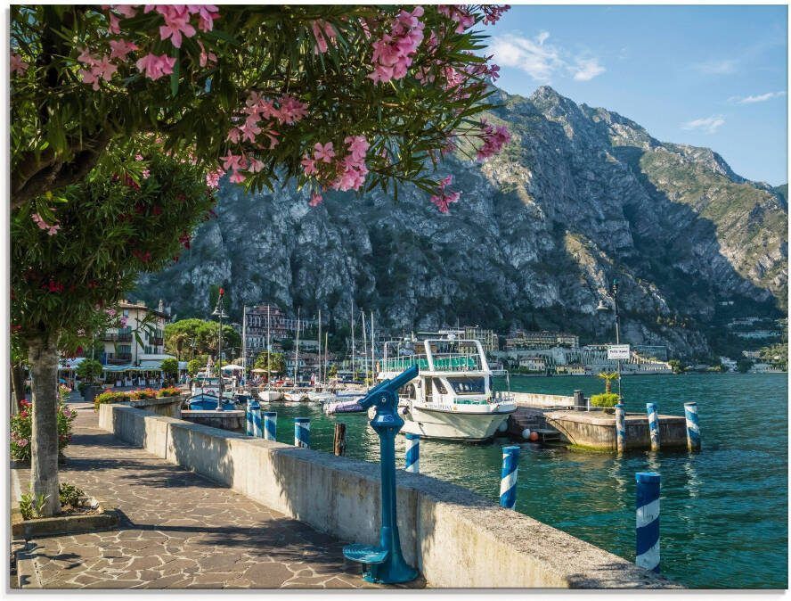 Artland Print op glas Gardameer haven Limone sul Garda I