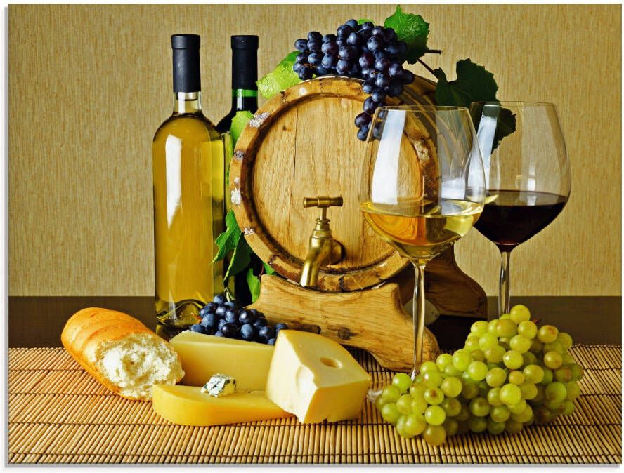 Artland Print op glas Kaas wijn en druiven in verschillende maten - Foto 4