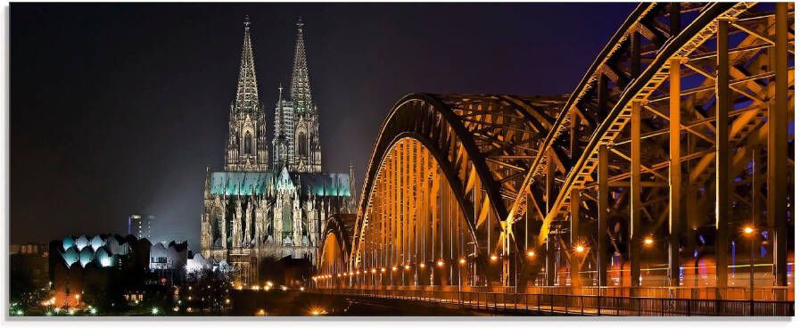 Artland Print op glas Keulse domkerk met brug