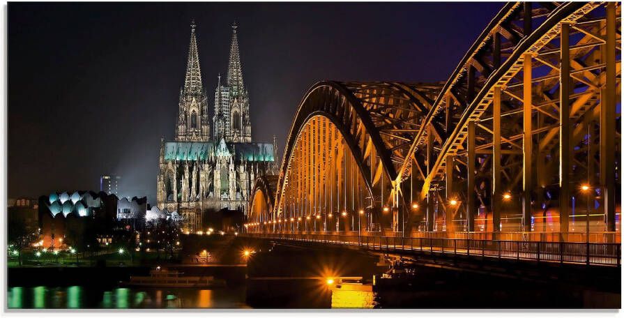 Artland Print op glas Keulse domkerk met brug