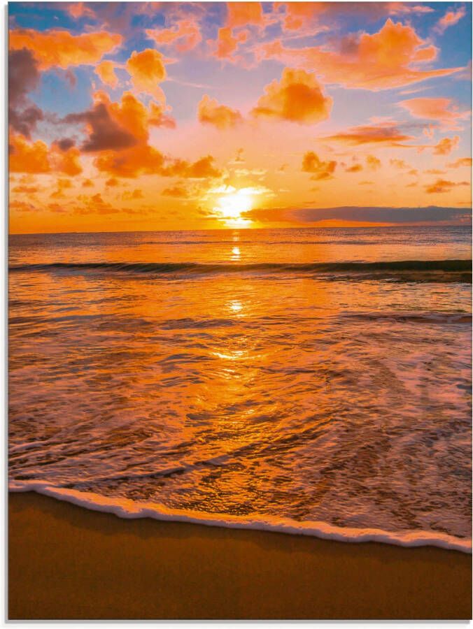 Artland Print op glas Mooie tropische zonsondergang aan het strand - Foto 3