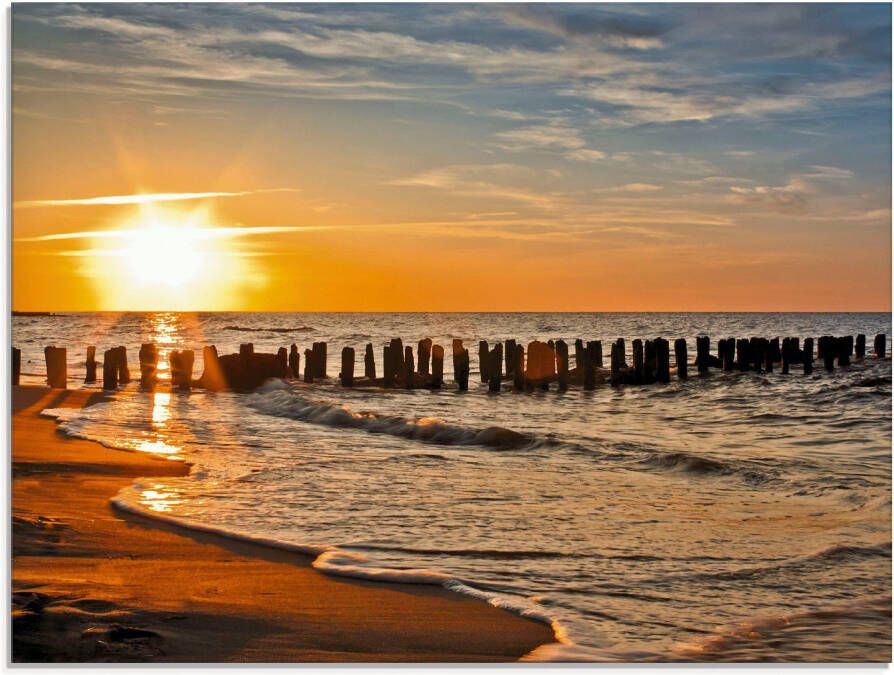 Artland Print op glas Mooie zonsondergang aan het strand - Foto 5