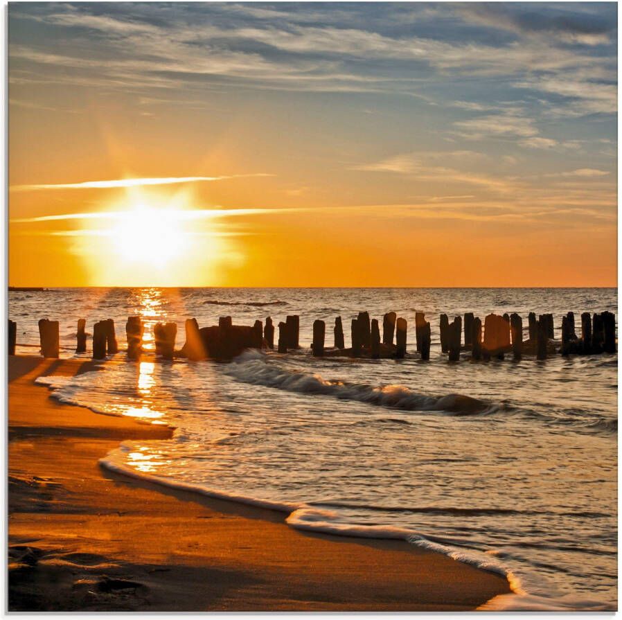 Artland Print op glas Mooie zonsondergang aan het strand - Foto 3
