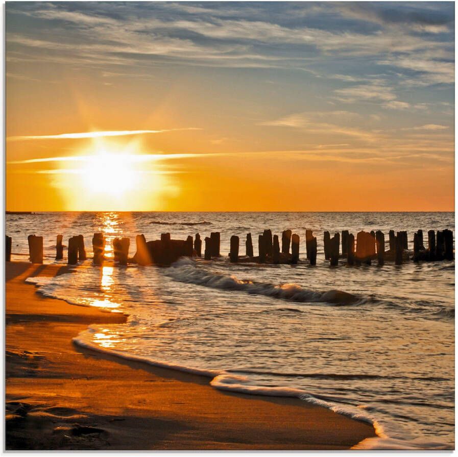 Artland Print op glas Mooie zonsondergang aan het strand - Foto 3