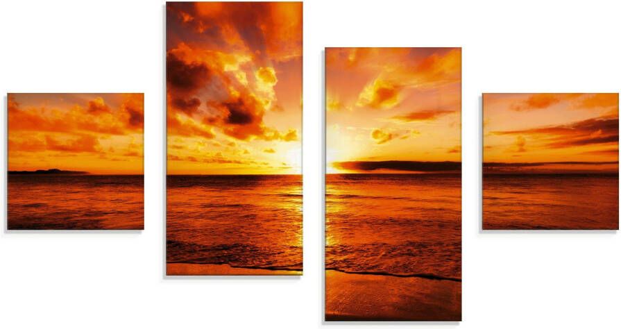 Artland Print op glas Mooie zonsondergang strand