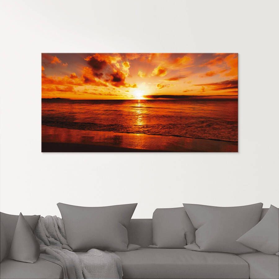 Artland Print op glas Mooie zonsondergang strand - Foto 2