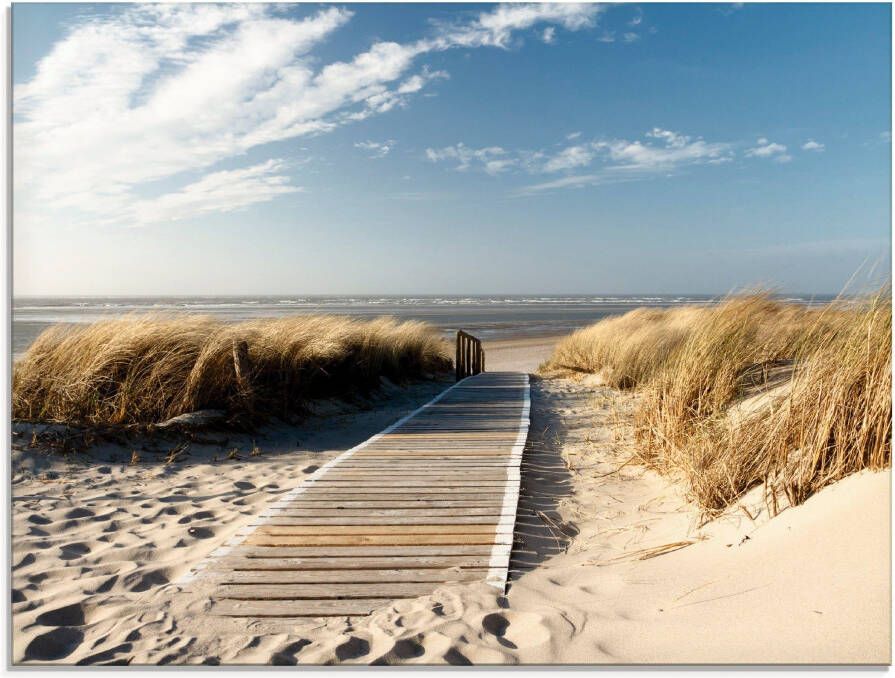Artland Print op glas Noordzeestrand op Langeoog pier - Foto 5