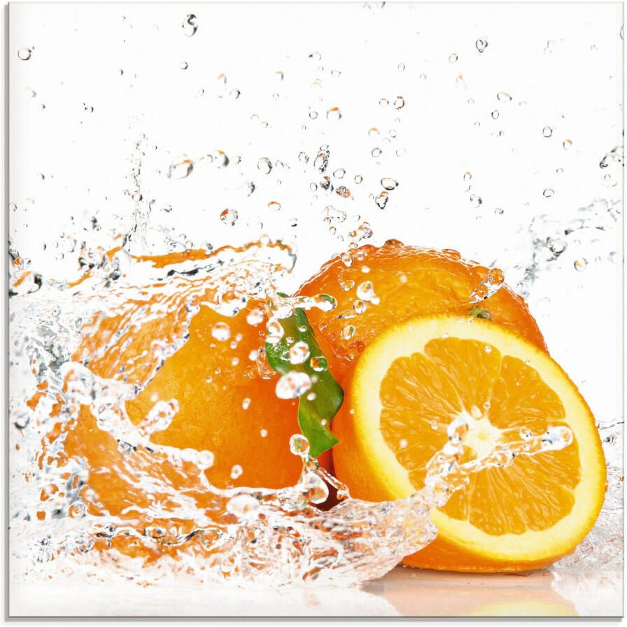 Artland Print op glas Orange met spatwater in verschillende maten - Foto 3