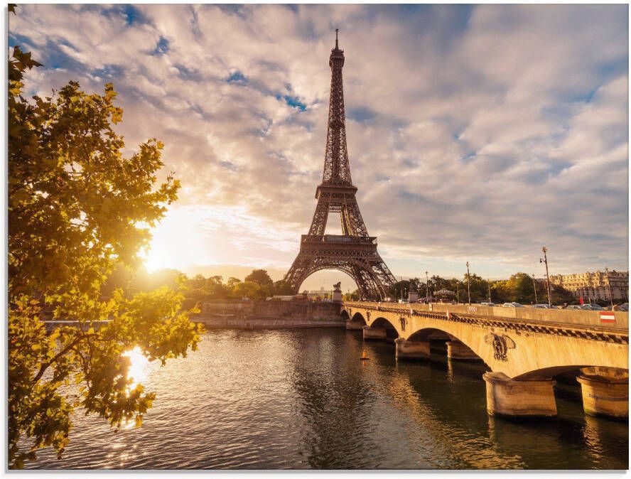 Artland Print op glas Parijs Eiffeltoren II in verschillende maten - Foto 1