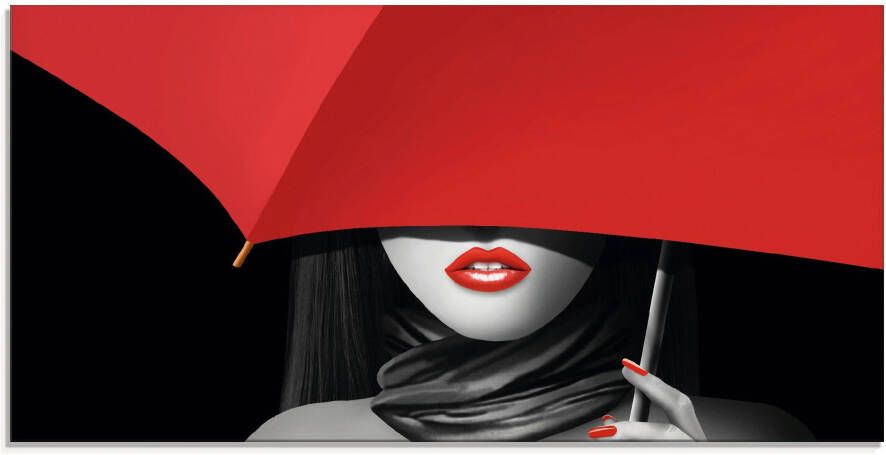 Artland Print op glas Rode lippen onder de paraplu - Foto 4