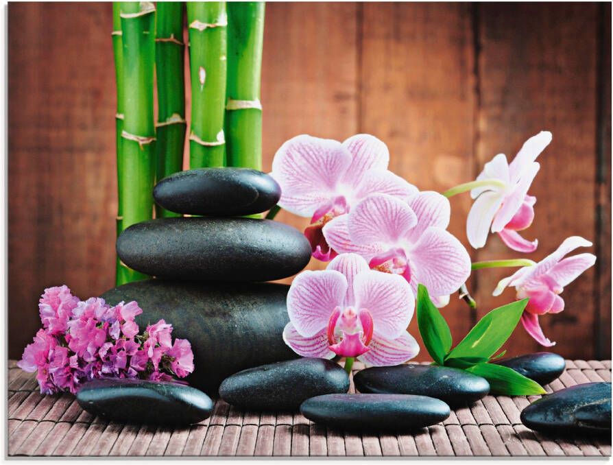Artland Print op glas Spa concept zen stenen orchideeën - Foto 3