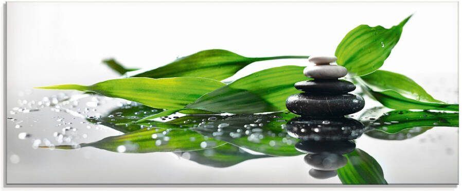 Artland Print op glas Spa met stenen en bamboe