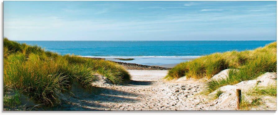 Artland Print op glas Strand met duinen en weg naar het water - Foto 3