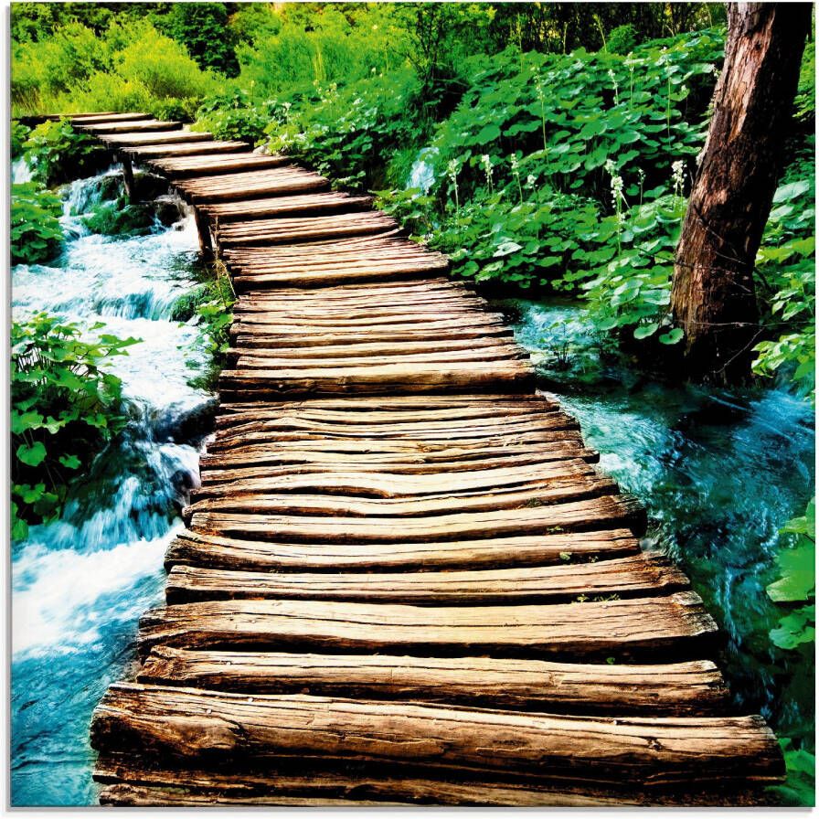 Artland Print op glas Houten brug in verschillende maten - Foto 5