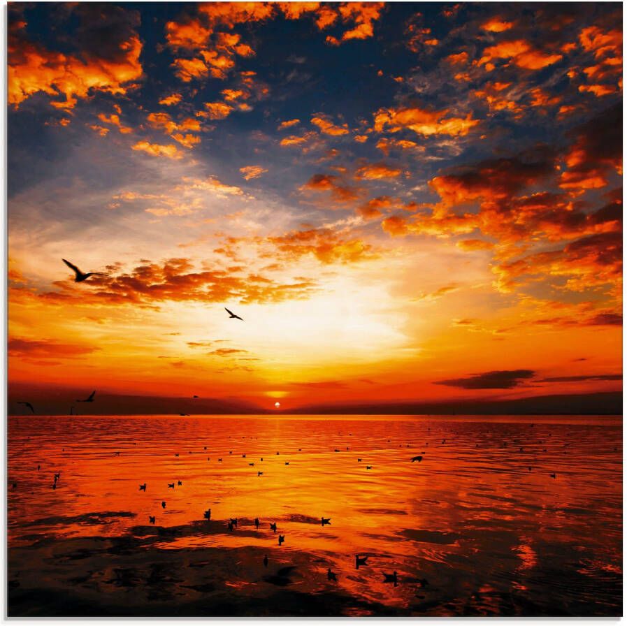 Artland Print op glas Zonsondergang aan het strand