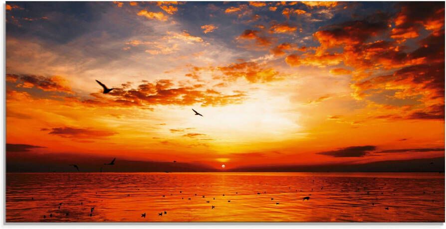 Artland Print op glas Zonsondergang aan het strand