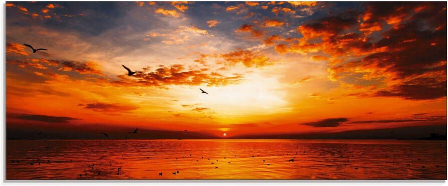 Artland Print op glas Zonsondergang aan het strand