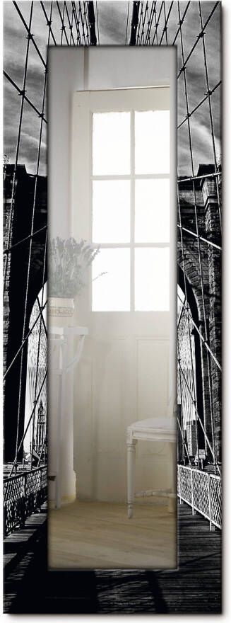 Artland Sierspiegel Brooklyn Bridge zwart wit spiegel met lijst voor het hele lichaam wandspiegel met motiefrand landhuis - Foto 4