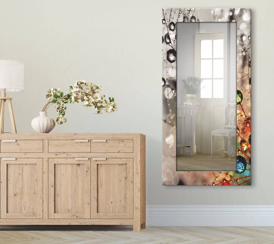 Artland Sierspiegel Kleurrijke natuur spiegel met lijst voor het hele lichaam wandspiegel met motiefrand landhuis - Foto 4