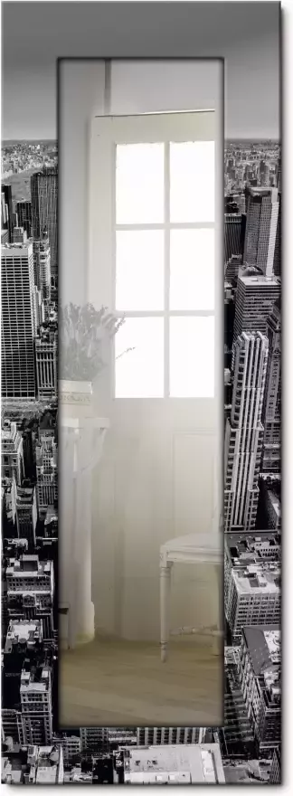 Artland Sierspiegel Luftbild van Manhattan New York City VS ingelijste spiegel voor het hele lichaam met motiefrand geschikt voor kleine smalle hal halspiegel mirror spiegel omrand om op te hangen