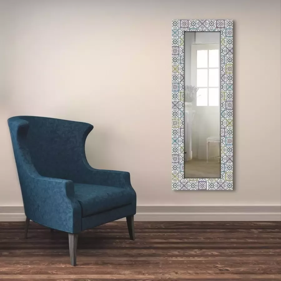 Artland Sierspiegel Oriëntaalse droom ingelijste spiegel voor het hele lichaam met motiefrand geschikt voor kleine smalle hal halspiegel mirror spiegel omrand om op te hangen