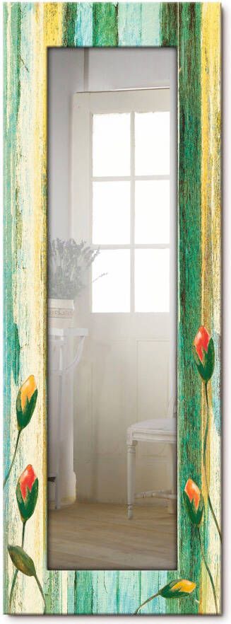 Artland Sierspiegel Veelkleurige bloemen spiegel met lijst voor het hele lichaam wandspiegel met motiefrand landhuis - Foto 4