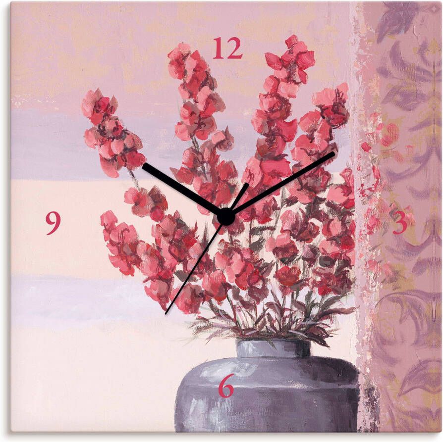 Artland Wandklok Boeket rode bloemen