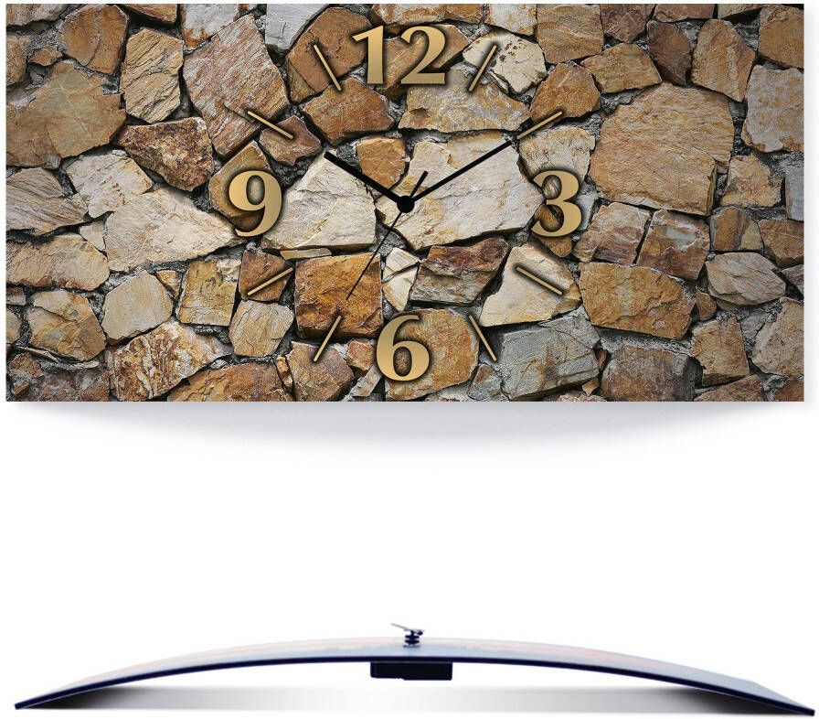 Artland Wandklok Bruine stenen muur - Foto 7