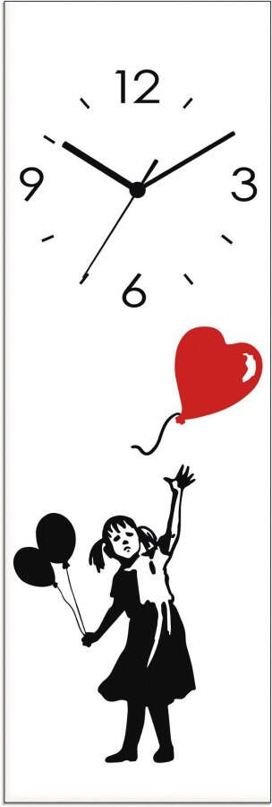 Artland Wandklok Glazen klok silhouet meisje ballon hart - Foto 1