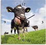 Artland Wandklok Holstein-koe met enorme tong geluidloos zonder tikkende geluiden niet tikkend geruisloos naar keuze: radiografische klok of kwartsklok moderne klok voor woonkamer keuken etc. stijl: modern - Thumbnail 1