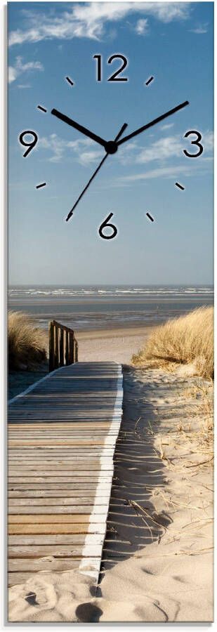 Artland Wandklok Noordzeestrand op Langeoog pier optioneel verkrijgbaar met kwarts- of radiografisch uurwerk geruisloos zonder tikkend geluid - Foto 4