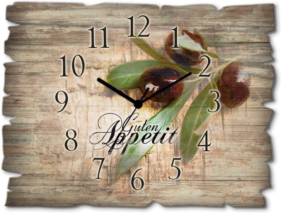 Artland Wandklok Olijven eet smakelijk optioneel verkrijgbaar met kwarts- of radiografisch uurwerk geruisloos zonder tikkend geluid - Foto 8