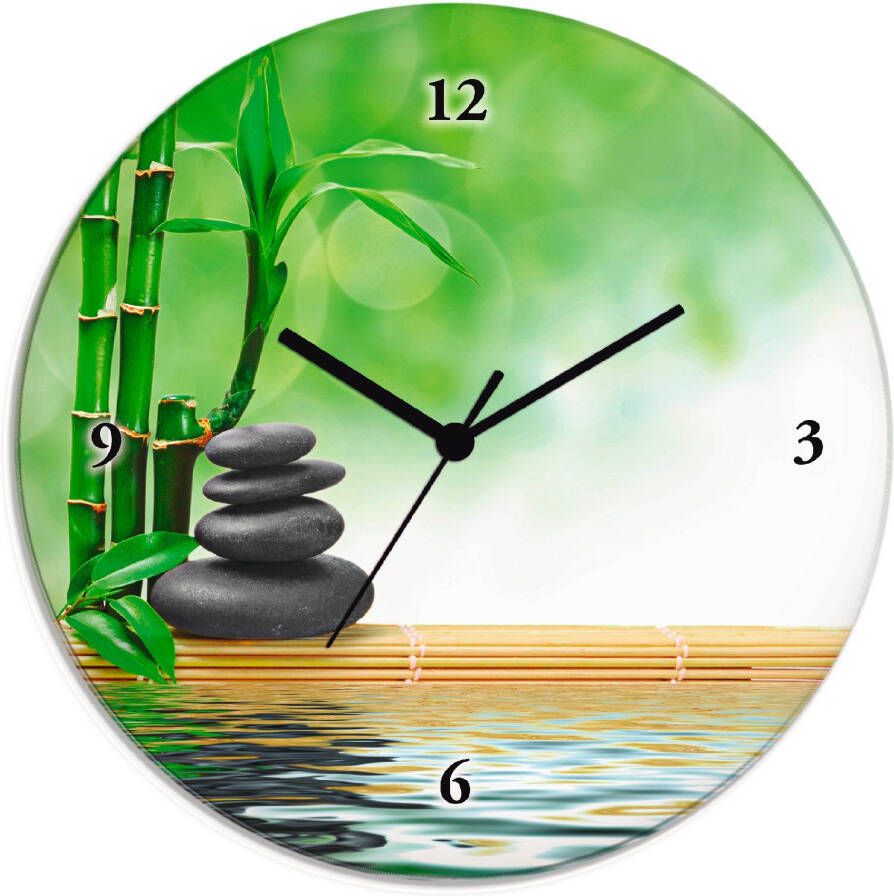 Artland Wandklok Spa concept zen basaltstenen optioneel verkrijgbaar met kwarts- of radiografisch uurwerk geruisloos zonder tikkend geluid - Foto 4