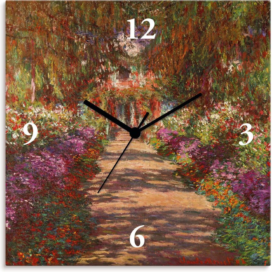 Artland Wandklok Weg in Monets tuin in Giverny. 1902 optioneel verkrijgbaar met kwarts- of radiografisch uurwerk geruisloos zonder tikkend geluid - Foto 4