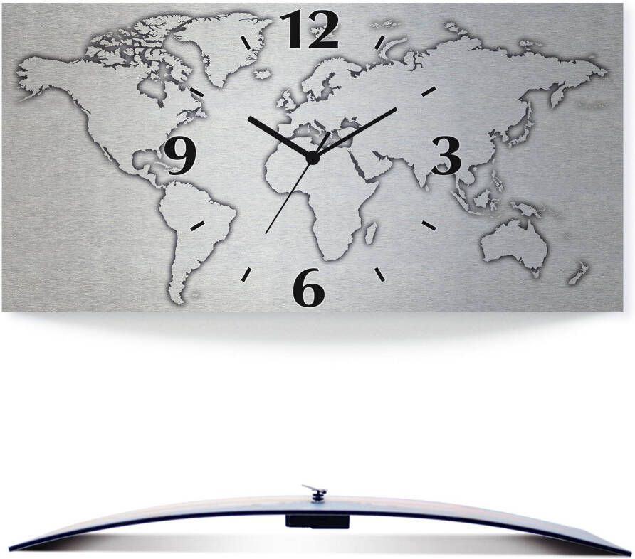 Artland Wandklok Wereldkaart 3d-look geschulpt met kwarts- of radiografisch uurwerk verschillende maten - Foto 6