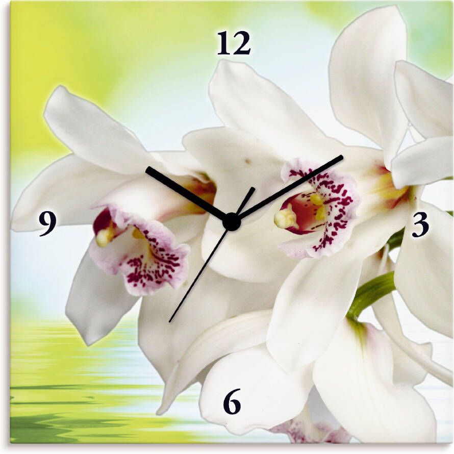 Artland Wandklok Witte orchidee optioneel verkrijgbaar met kwarts- of radiografisch uurwerk geruisloos zonder tikkend geluid - Foto 4