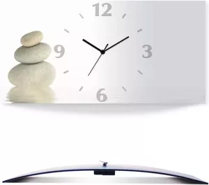 Artland Wandklok Zen vrede 3d-look gebogen geluidloos zonder tikkende geluiden niet tikkend geruisloos naar keuze: radiografische klok of kwartsklok moderne klok voor woonkamer keuken etc. stijl: modern