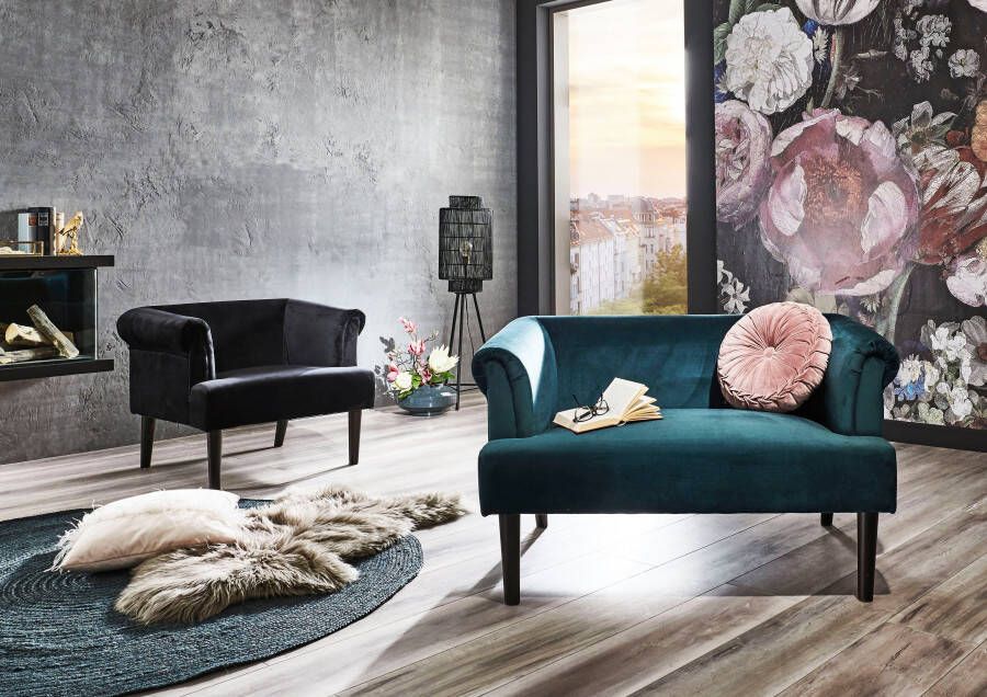 ATLANTIC home collection 1 5-zitsbank Charlie XXL-fauteuil met fluwelen hoes met golfvering - Foto 5